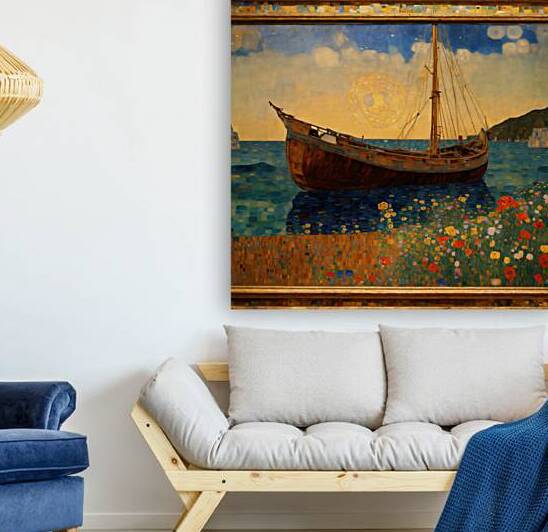 “Echoes of the Sea: The Old Boat in Golden Light”  “ by oufkiy99