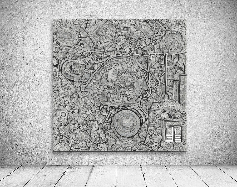 “Textural Flow: An Abstract Doodle Composition” Wall Preview