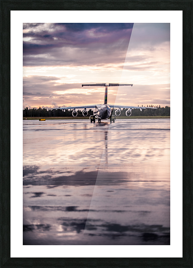sunset plane Picture Frame print