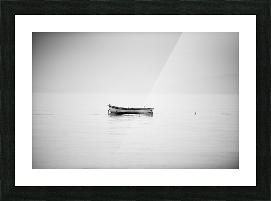 lonely boat Picture Frame print