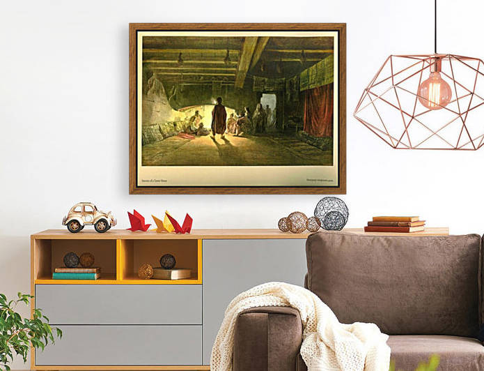 Interior of a Tartar house by Carlo Bossoli