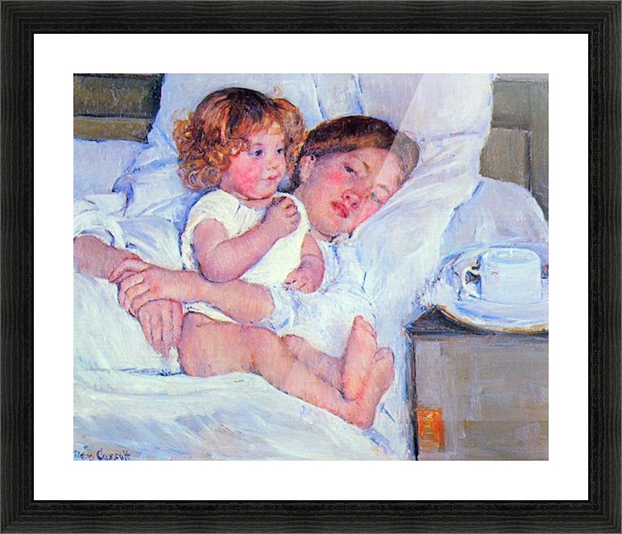 Breakfast in bed Picture Frame print