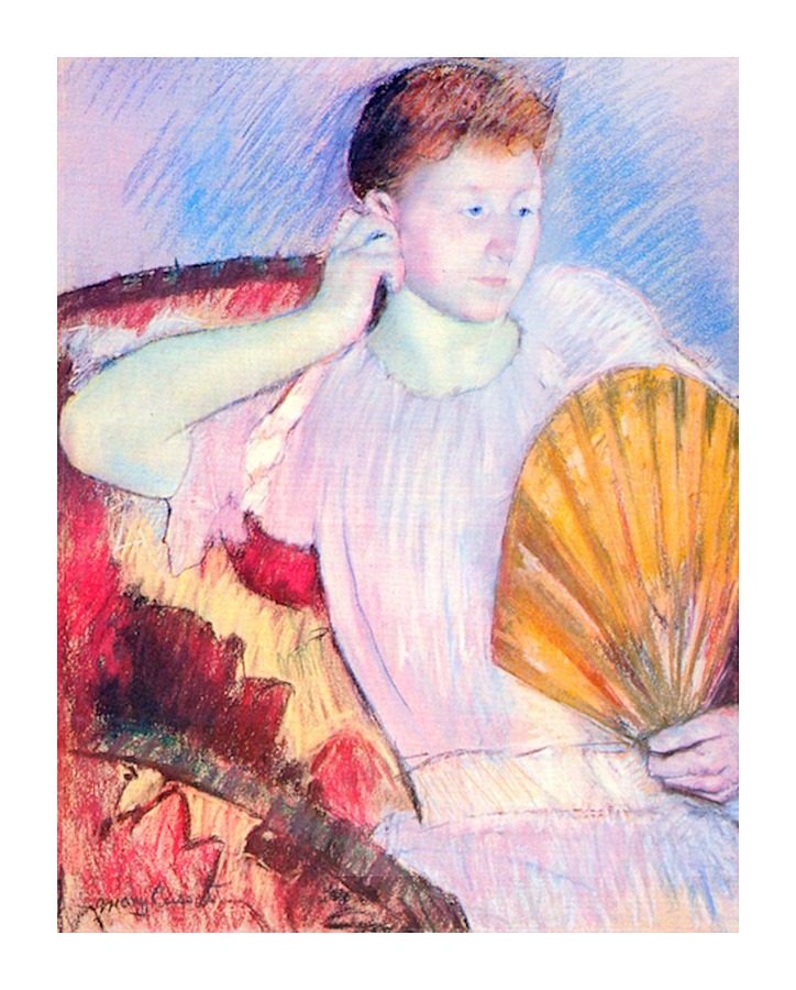 Lady with Fan Picture Frame print