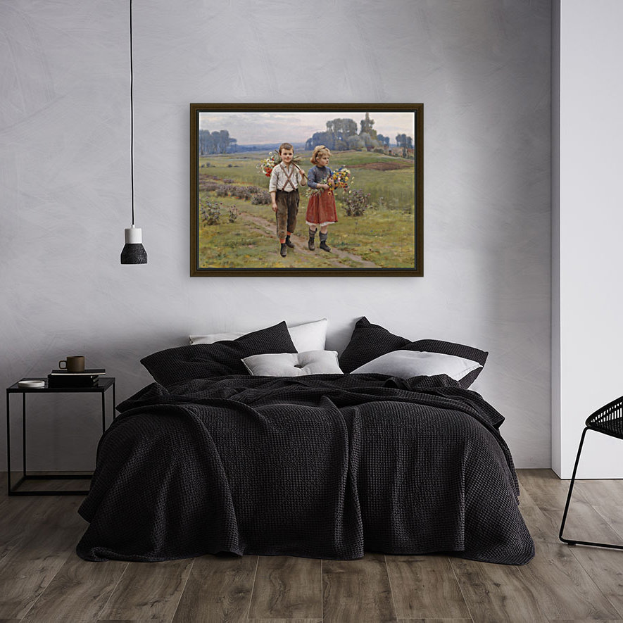 Children walking home Reproduction