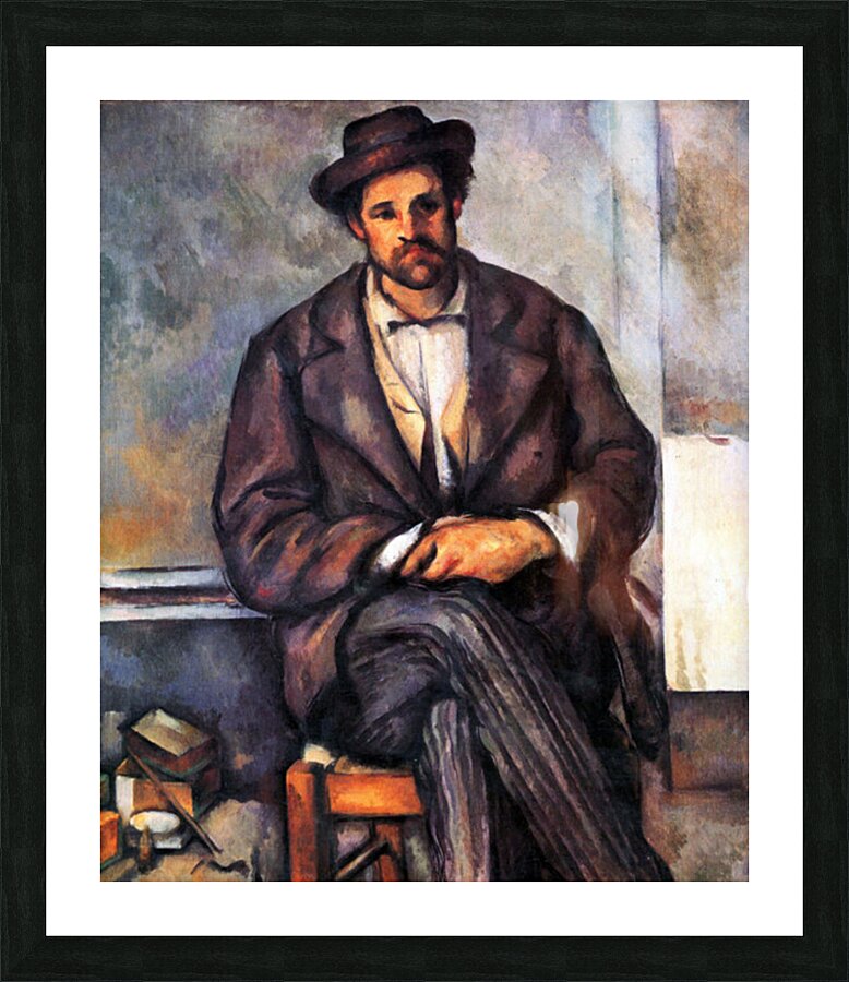 Sitting Farmer Picture Frame print