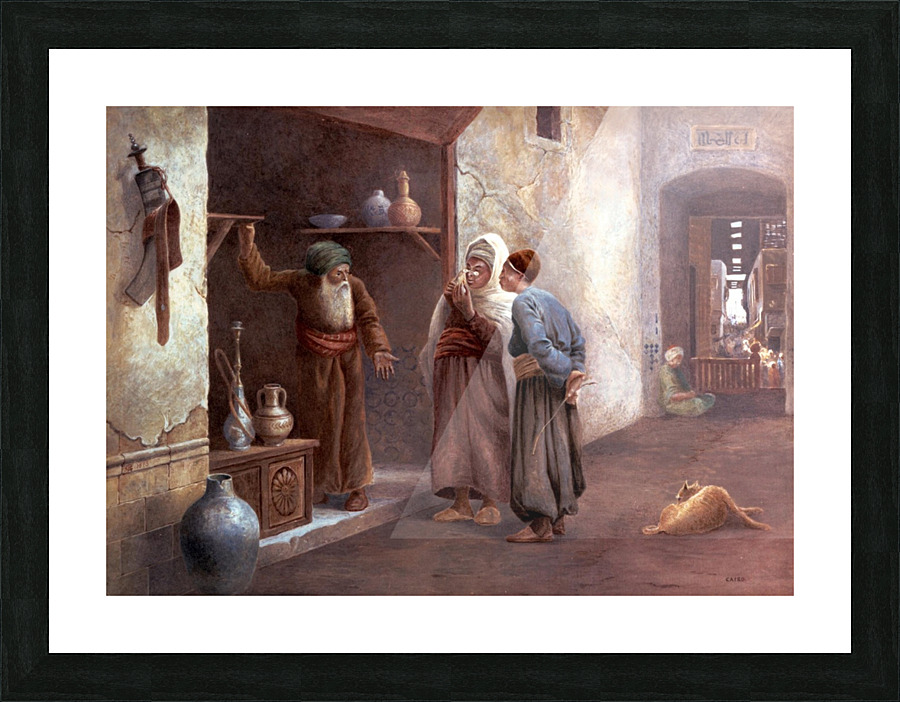 Arab traders in Cairo Picture Frame print