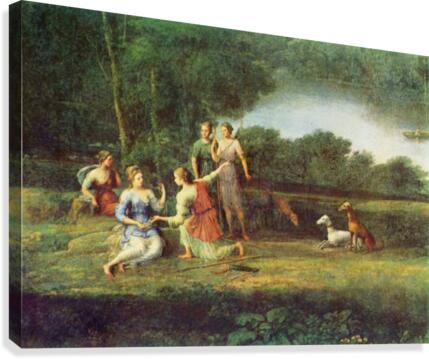 Picnic in a forest Canvas Print