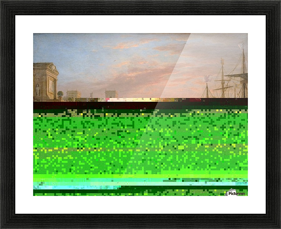 Seaport at sunset (1639) Picture Frame print