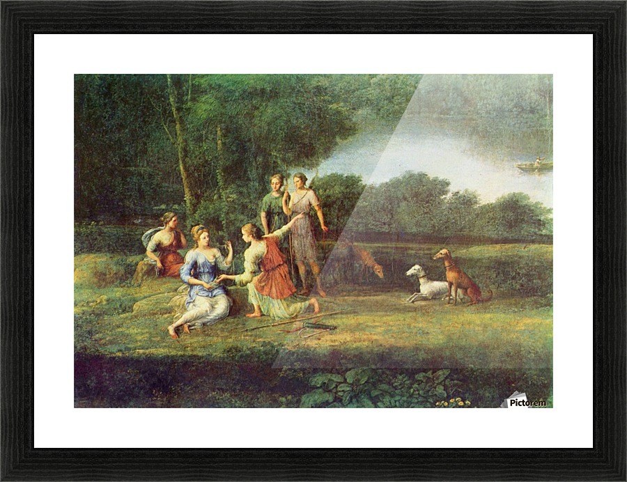 Picnic in a forest Picture Frame print
