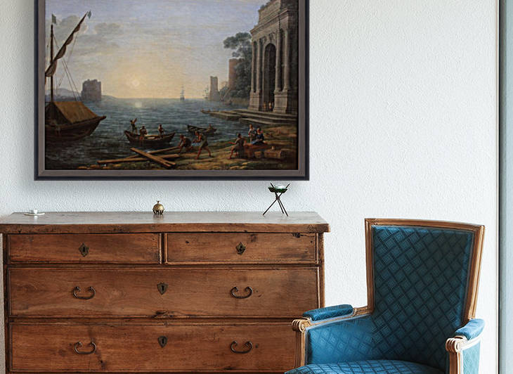 A Seaport at Sunrise by Claude Lorrain