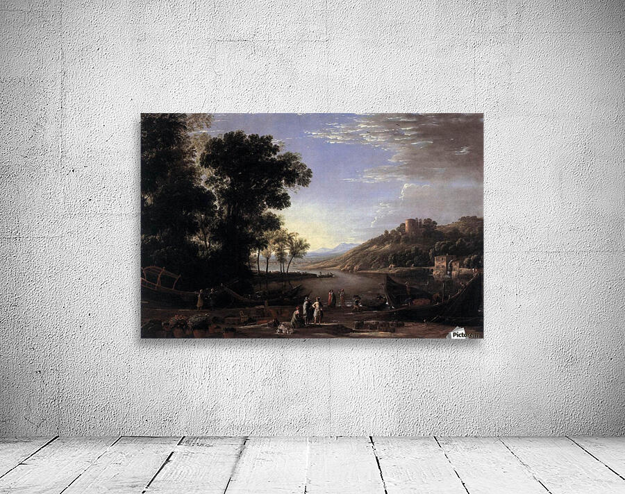 Paysage avec marchands Wall Preview