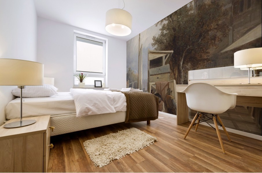 Fischerleute am Pier Mural print
