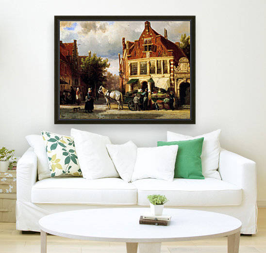 Street scene Sun by Cornelis Springer