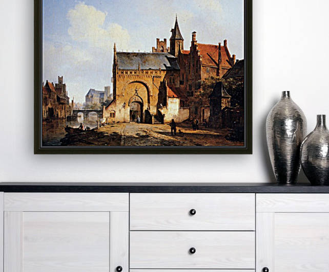 Fantasy cityview of Maassluis by Cornelis Springer