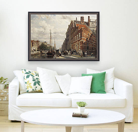 Voorburgwal in Amsterdam by Cornelis Springer