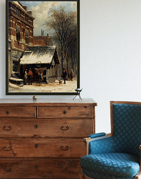 The Smithy of Culemborg in the Winter by Cornelis Springer