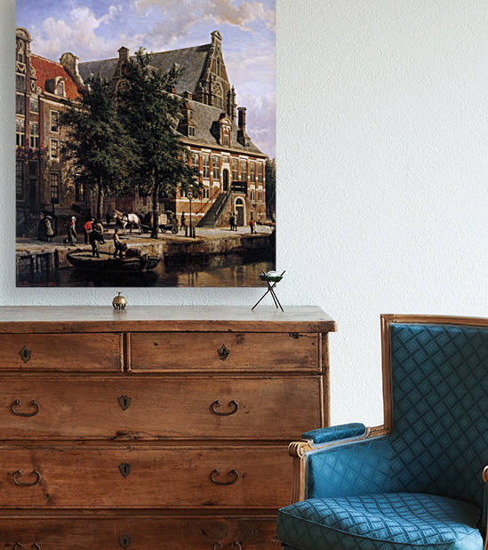 The Oude Waag at the Westerkerk by Cornelis Springer