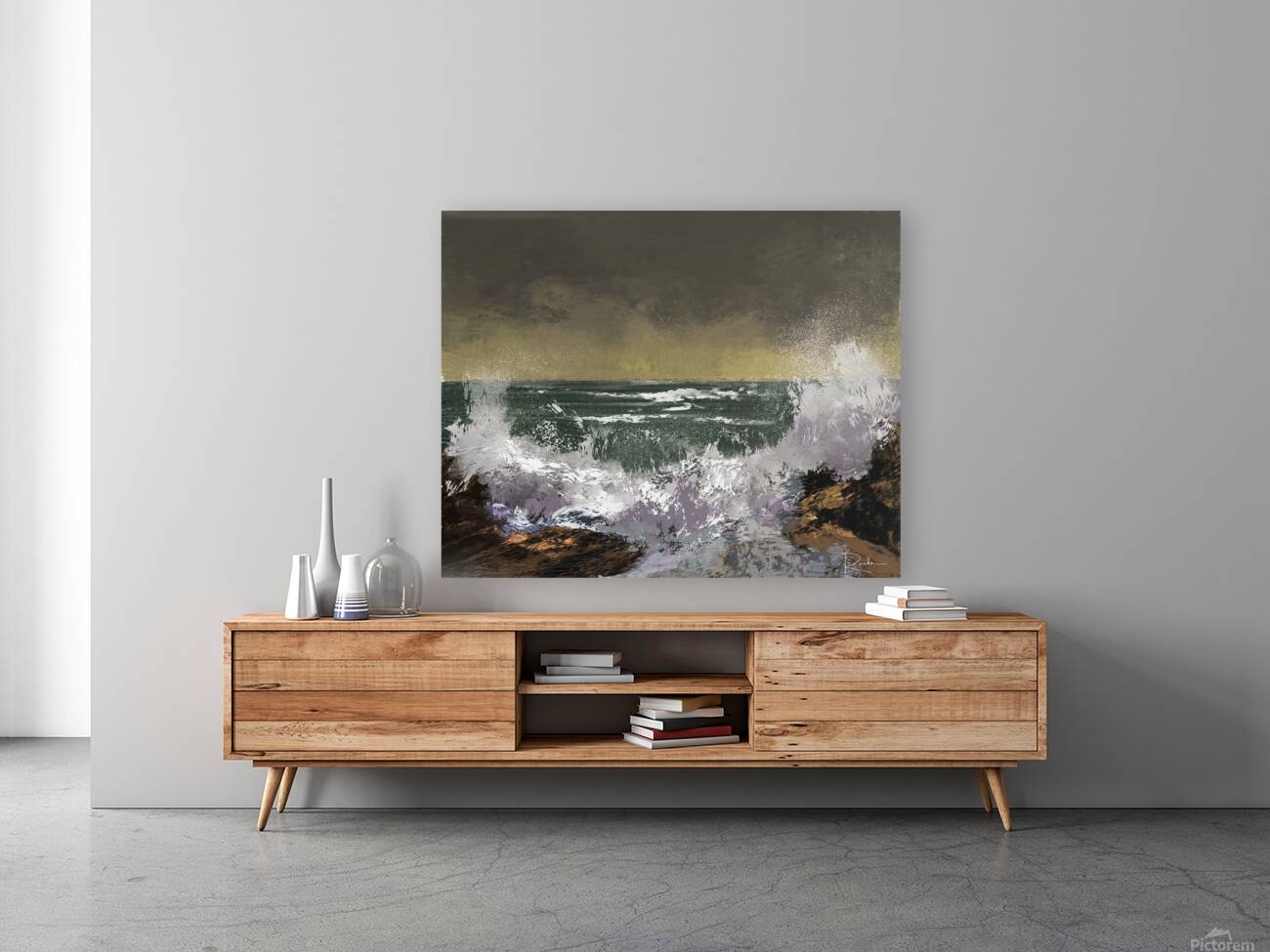 Sea Against Stone Reproduction