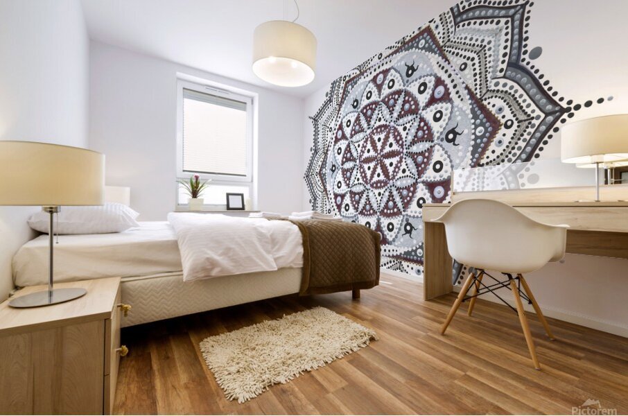 Onyx Waves Mandala Mural print