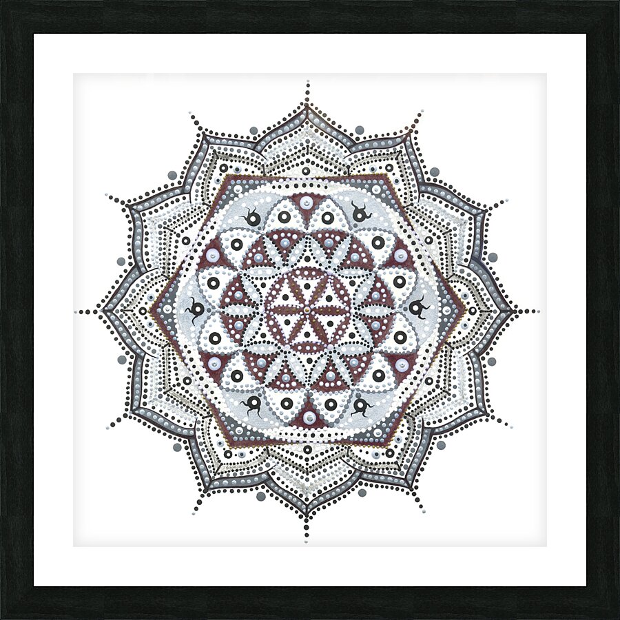 Onyx Waves Mandala Picture Frame print