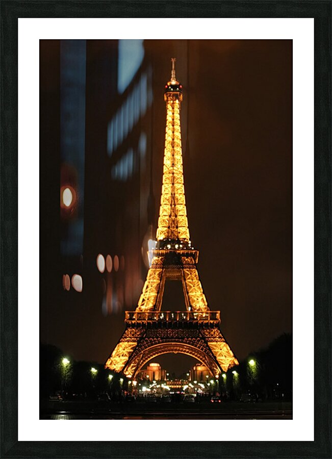 Illuminated Eiffel Tower Picture Frame print