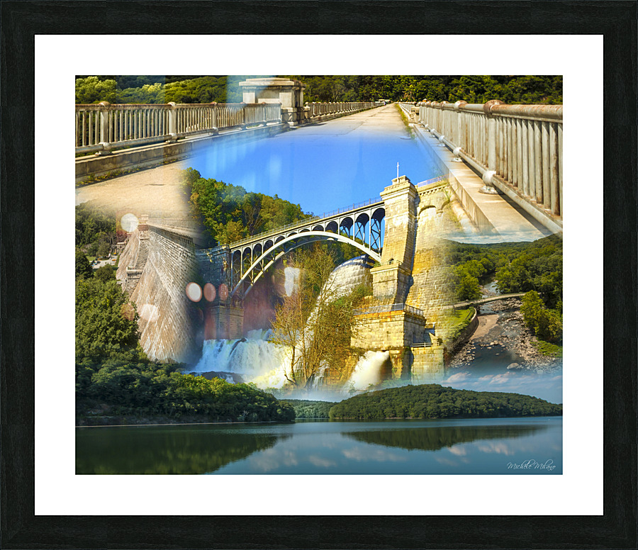 CROTON DAM COLLAGE Picture Frame print
