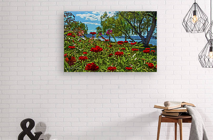 Croton on Hudsons Waterfront park Wildly Colorful Flower Garden by Michele Milano Arts