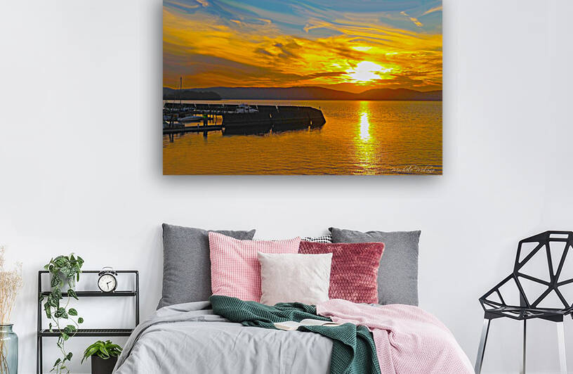 Evening Sunset at Croton on Hudson New York by Michele Milano Arts