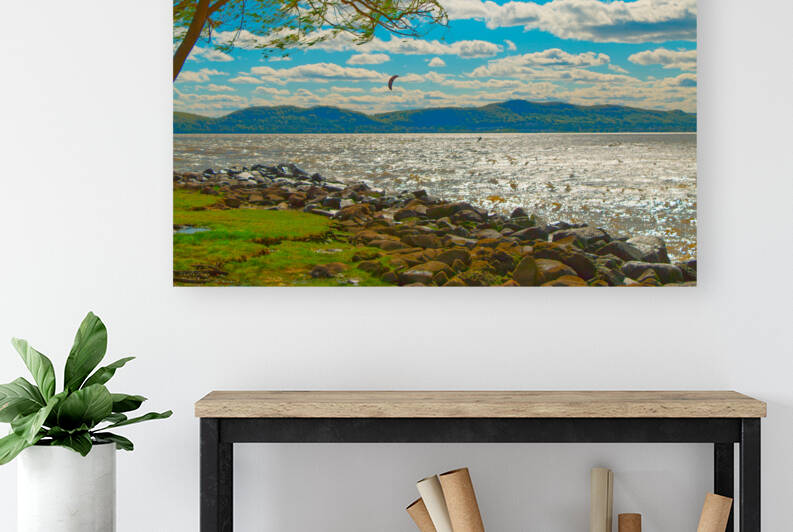 Windswept Hudson River Scene Reproduction