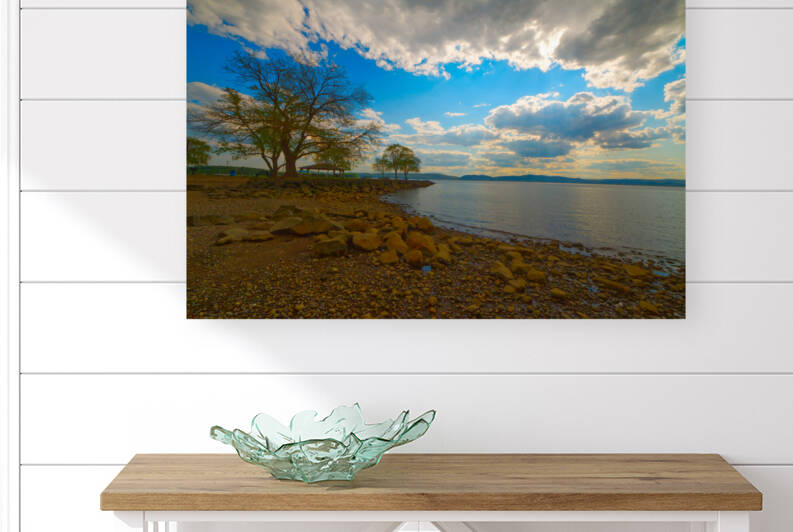 Rocky Shoreline at Croton Waterfront by Michele Milano Arts