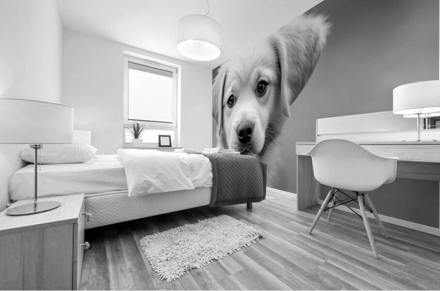 Fluffy Puppy Mural print