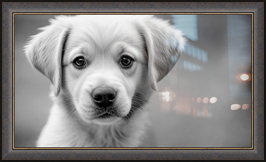Fluffy Puppy Picture Frame print