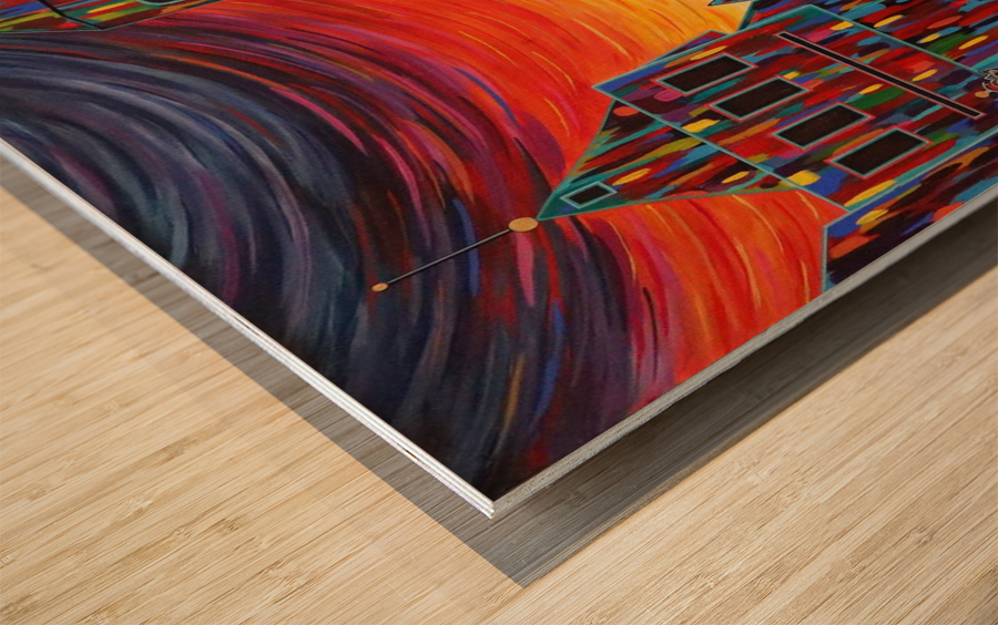 Rendezvous Luminous Lane Wood print