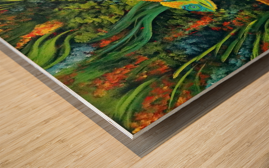 Karma Chameleon Wood print