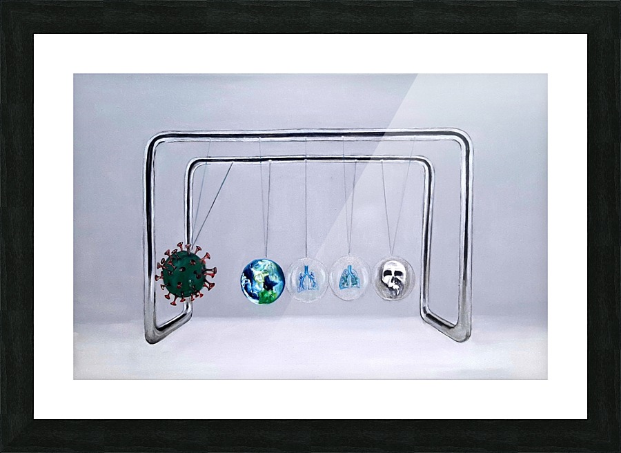 Covid 19 orbit Picture Frame print