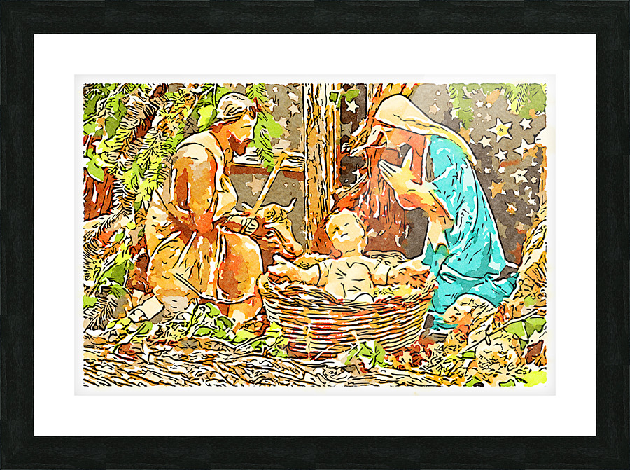 Christmas Nativity Scene  Picture Frame print