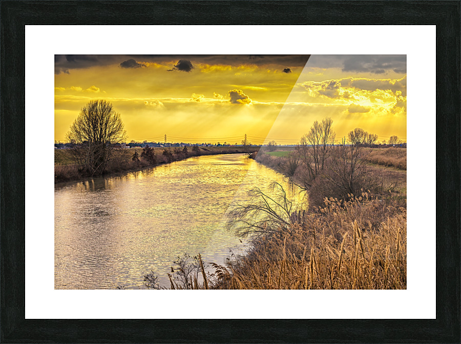 sunset on river  Picture Frame print