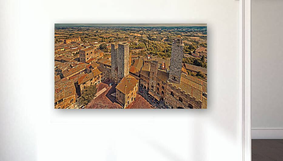 dizzy top view of Tuscany San Gimignano by Vivida Photo PC