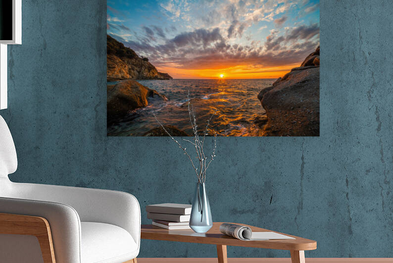 Scenic coastal sunset on island of Elba Tuscany by Vivida Photo PC