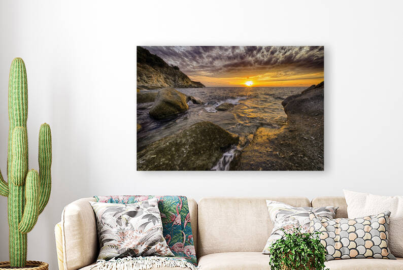Scenic coastal sunset on island of Elba in Tuscany by Vivida Photo PC