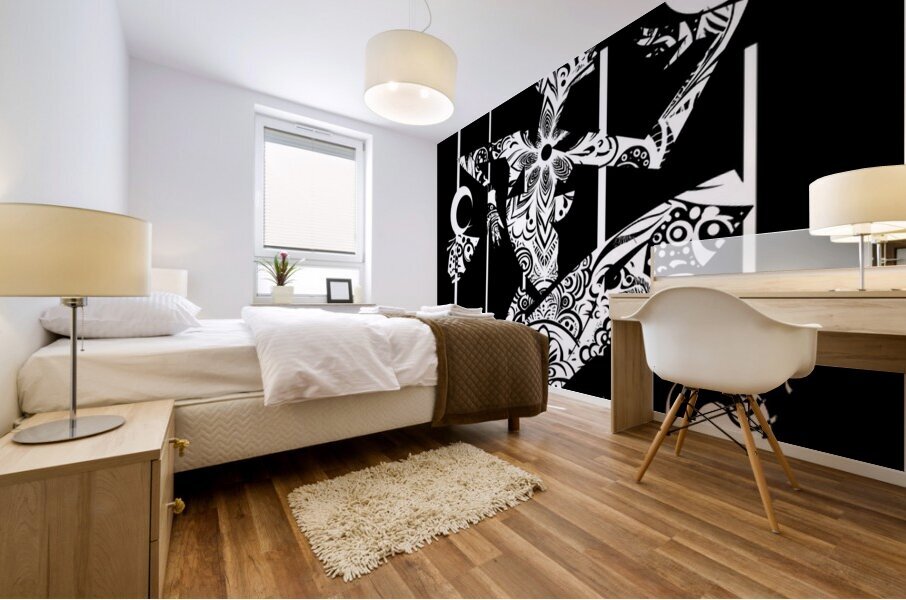 DANCE BLACK BG Mural print