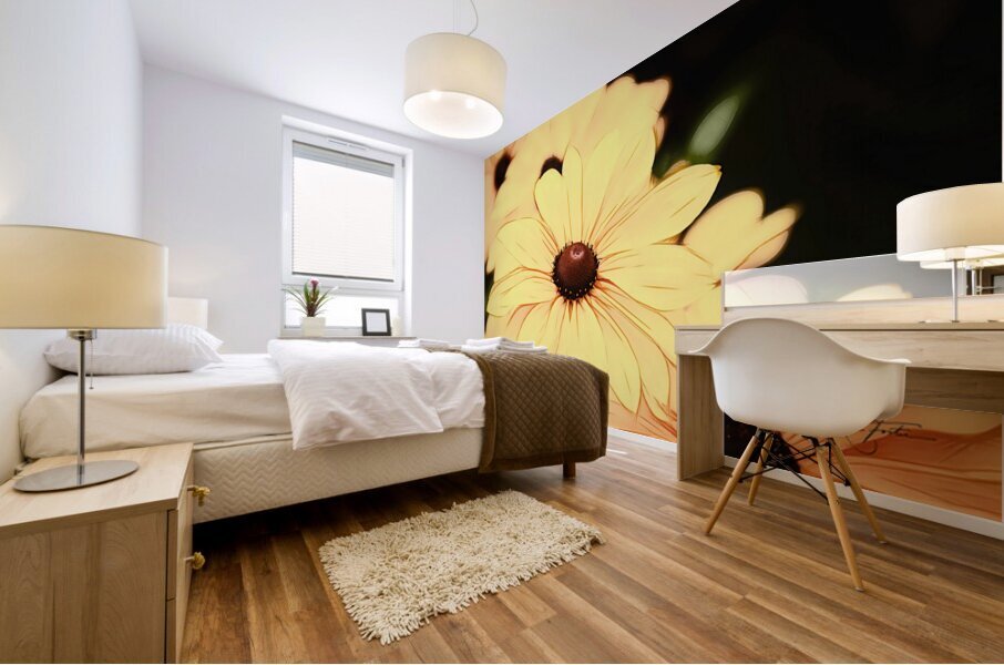 Yellow with Brown Mural print