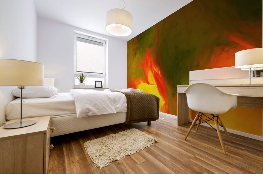 Chalk Poppy Mural print