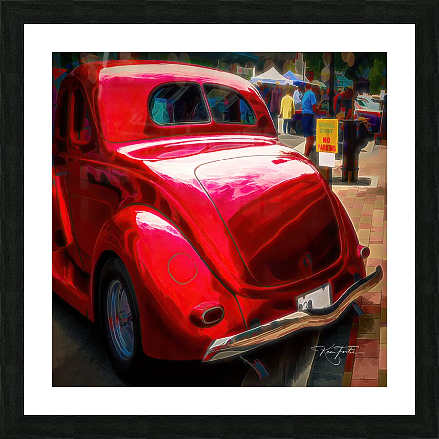 Shiny Red Mirror Picture Frame print