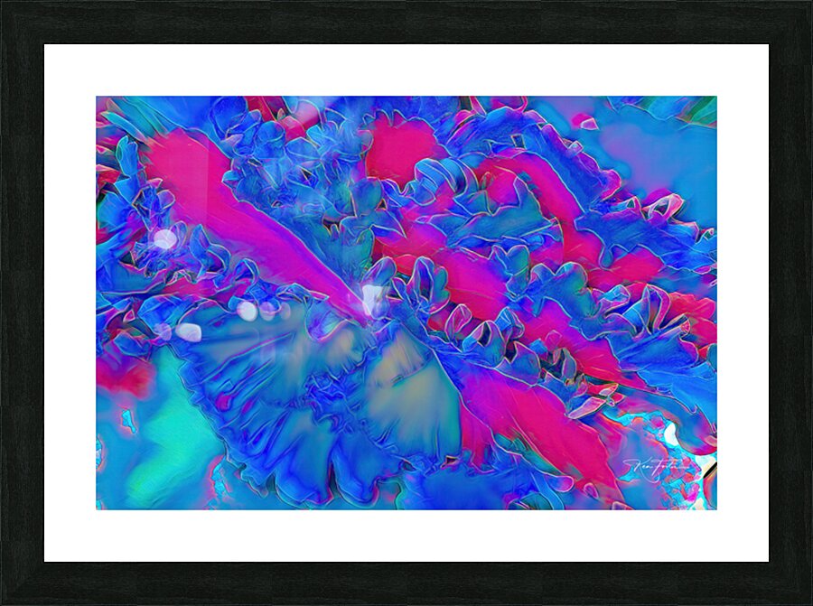 With Blue Pink Picture Frame print