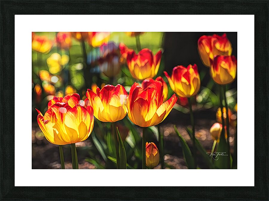 Yellow With Red Picture Frame print