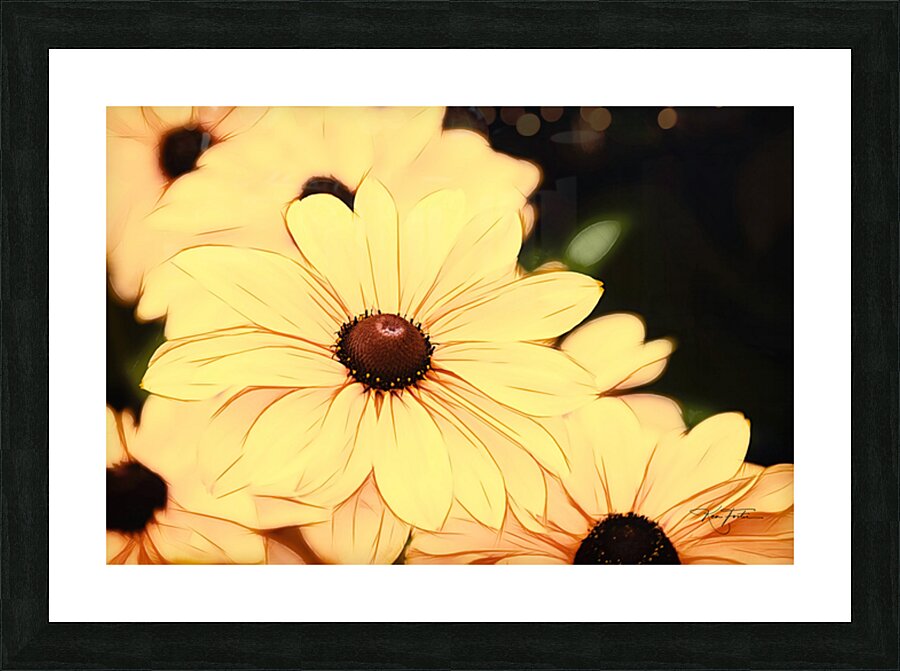 Yellow with Brown Picture Frame print