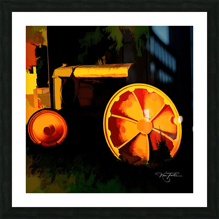 Big Yellow Wheel Picture Frame print