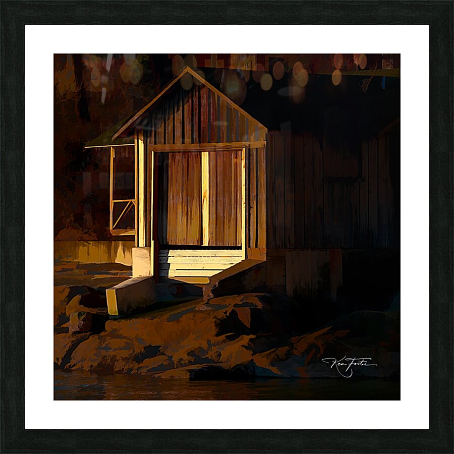Boathouse Sunset Picture Frame print