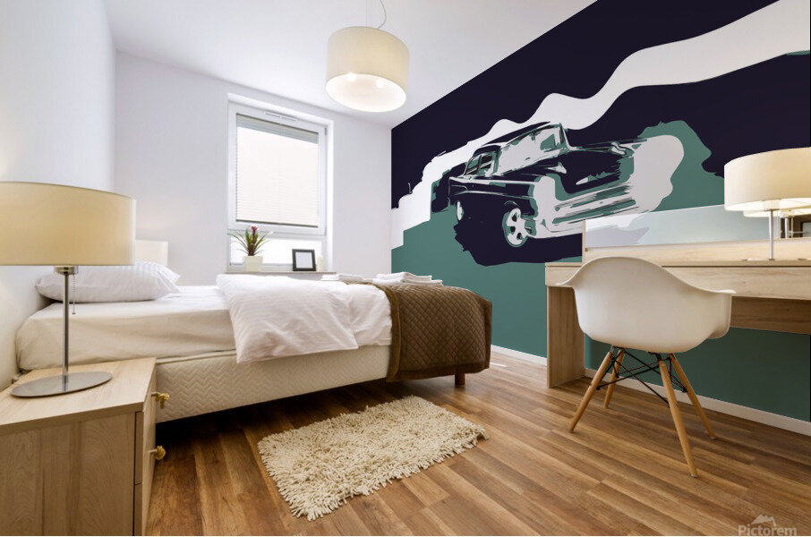 56 CHEVY 3 Mural print